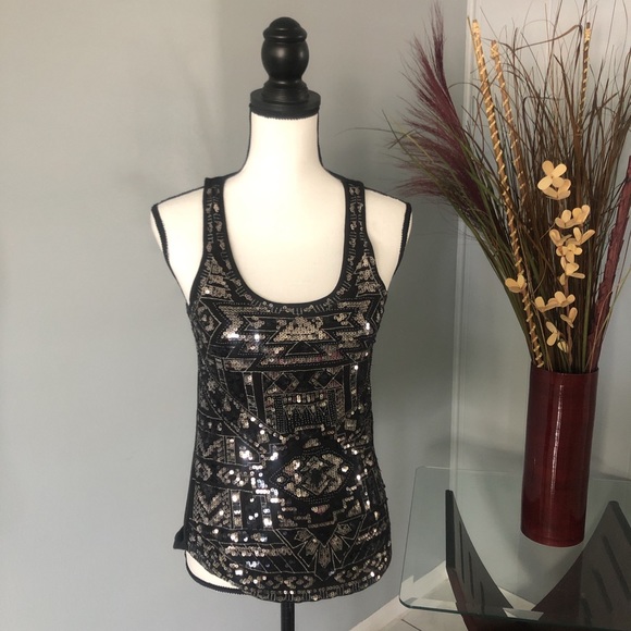 EXPRESS SEQUIN TANK SIZE SMALL With a scoop neck - Picture 3 of 5